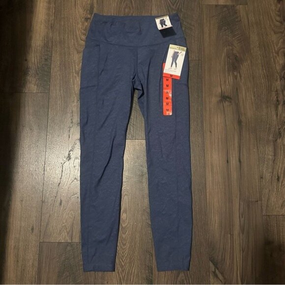 Mondetta Performance Luxury High Waist Leggings Navy Blue Size M Activewear - Picture 2 of 11